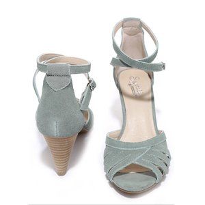Seychelles Scenic Light Blue Suede Leather Heels - 6.5